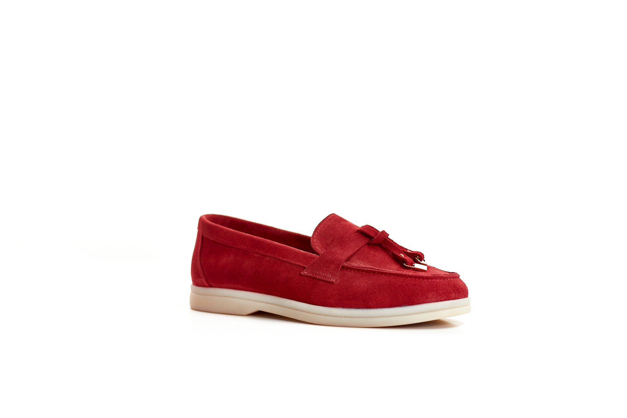 Toka Detaylı Bıyık Kadın Loafer Ayakkabı 9675 - Kırmızı