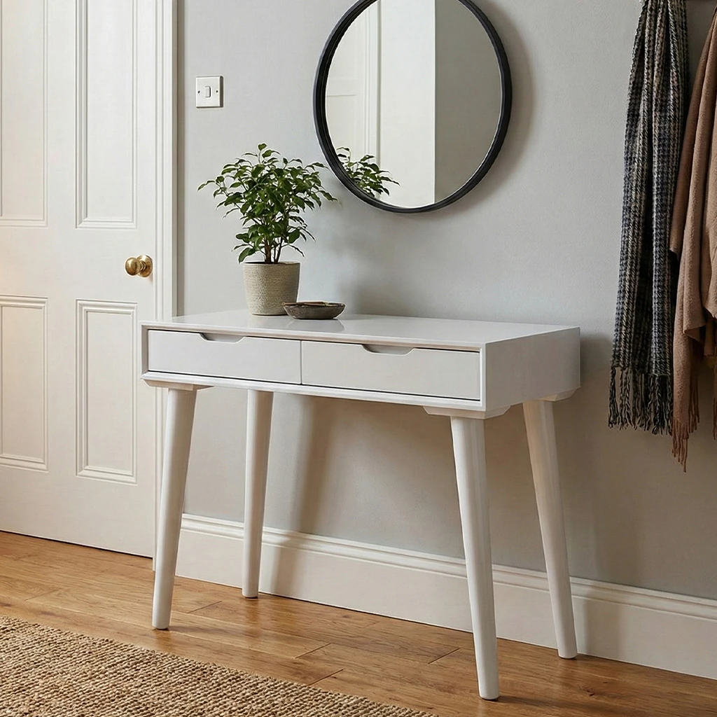 Beyaz Çekmeceli Dresuar & Makyaj Masası