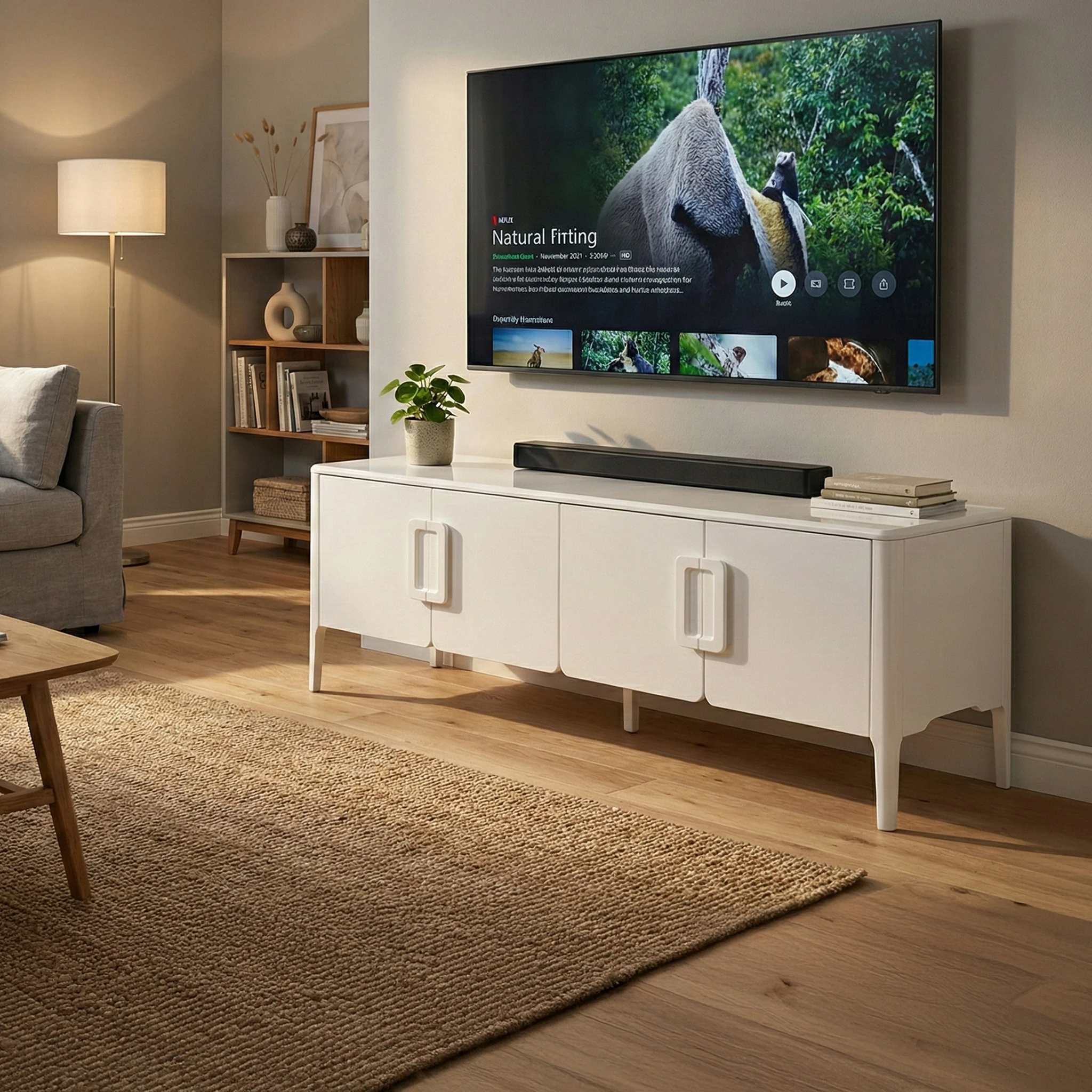 Modern Oval Hatlı Konsol Dolap