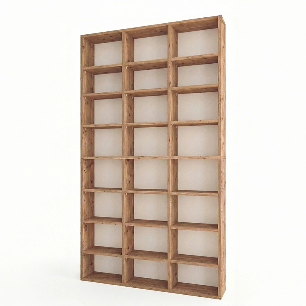 Büyük Bölmeli Kitaplık – 24 Raflı