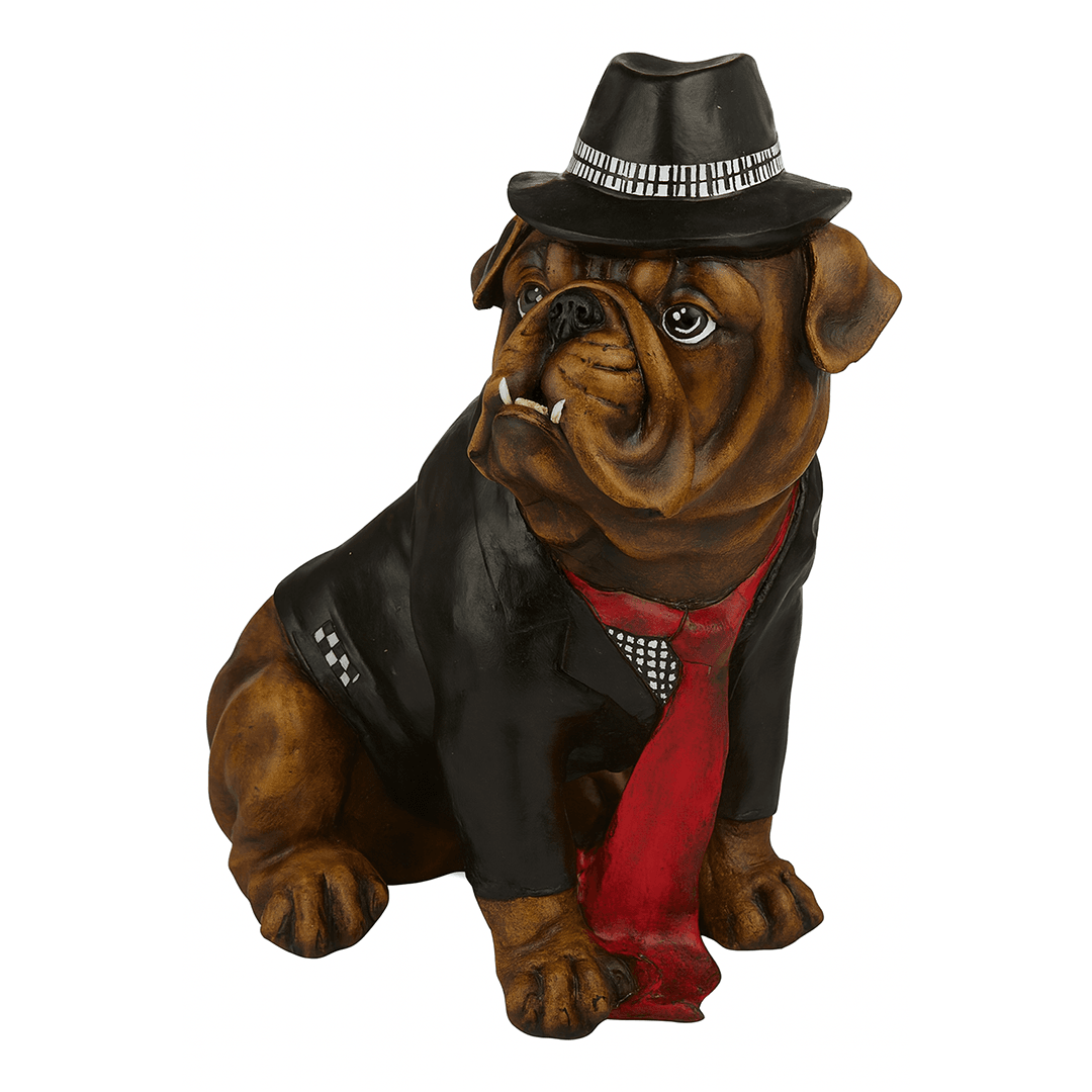 Gangster Bulldog Bahçe Dekor Heykeli – Dekoratif Köpek Figürü
