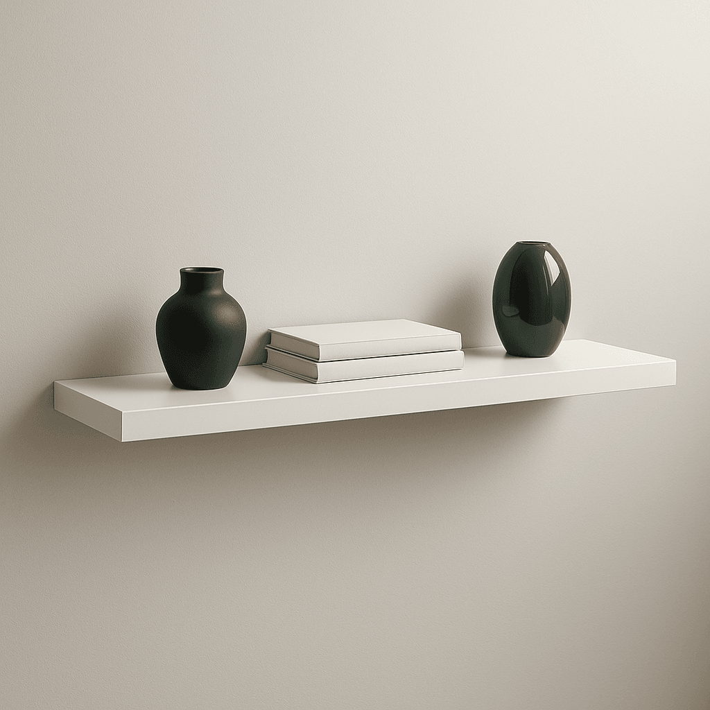 Minimalist Beyaz MDF Duvar Rafı | 100x20 cm | Şık ve Dayanıklı Tasarım