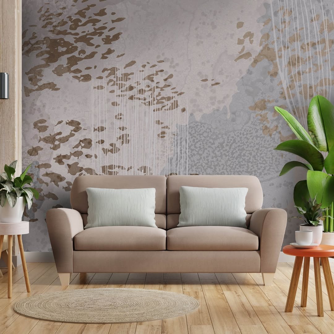 Modern Eskitme Doku Desenli Vinil Duvar Kağıdı