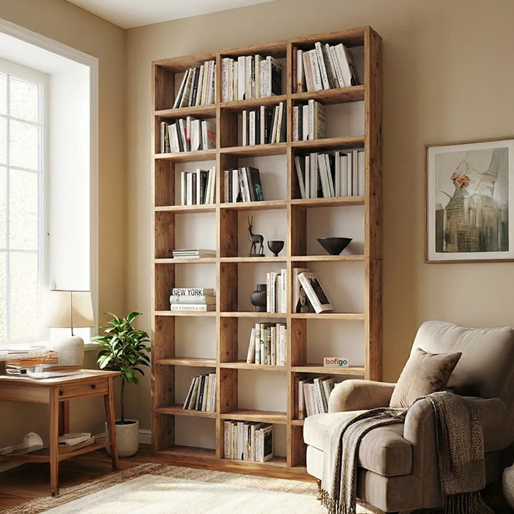 Büyük Bölmeli Kitaplık – 24 Raflı
