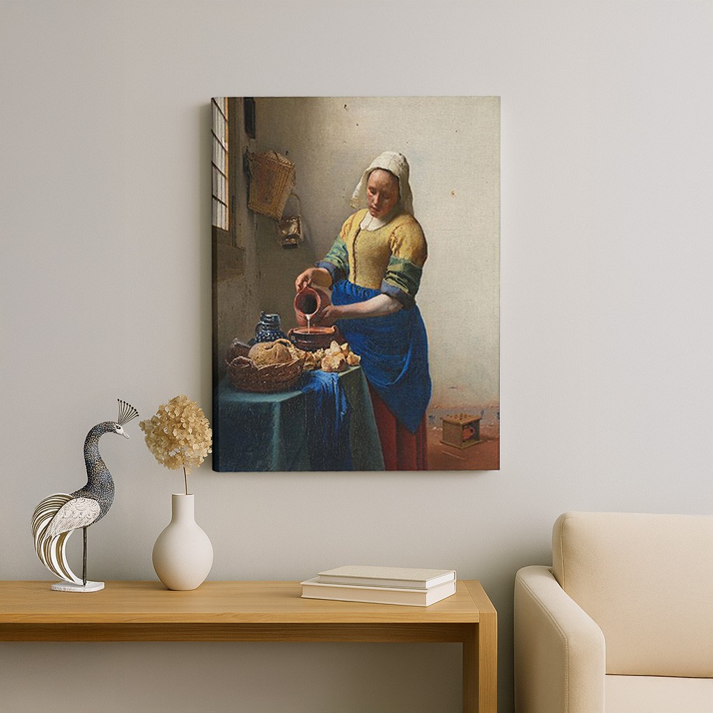 Johannes Vermeer – Süt Boşaltan Kadın Kanvas Tablo