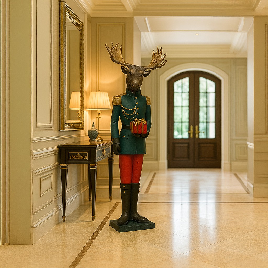 Özel Tasarım Geyik Nutcracker – Lüks Dekoratif Heykel