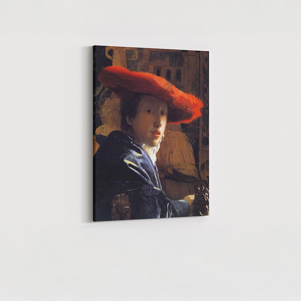 Johannes Vermeer – Kırmızı Şapkalı Kız Kanvas Tablo