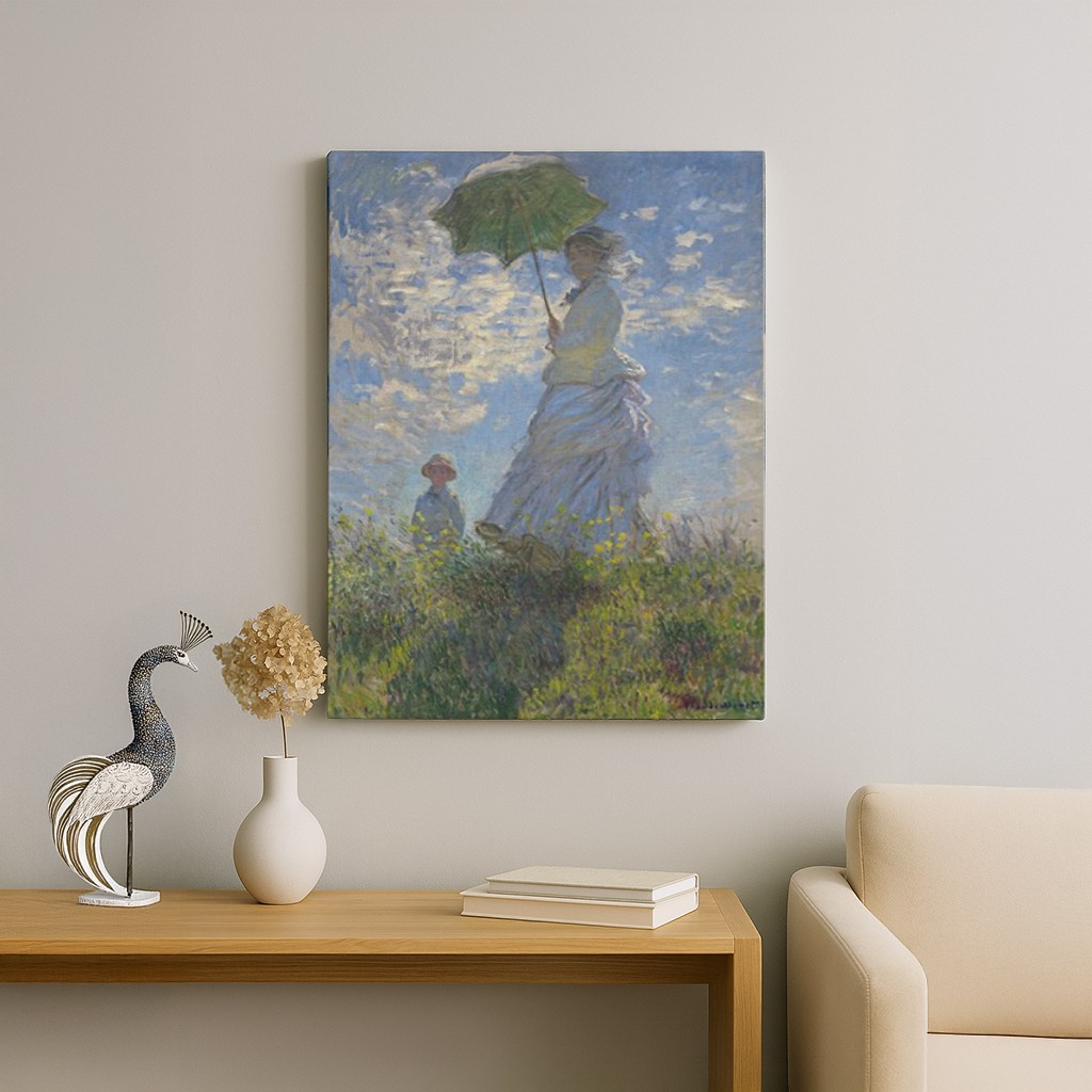 Claude Monet – Gezinti (Şemsiyeli Kadın) Kanvas Tablo