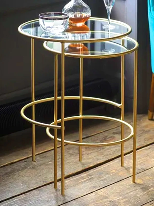 Elysia Gold 2li Zigon Sehpa – Modern ve Zarif Tasarım