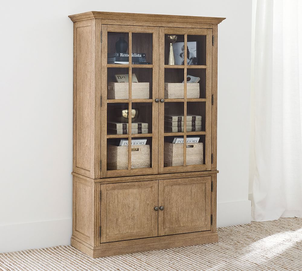 Lunara Camlı Masif Vitrin Dolap