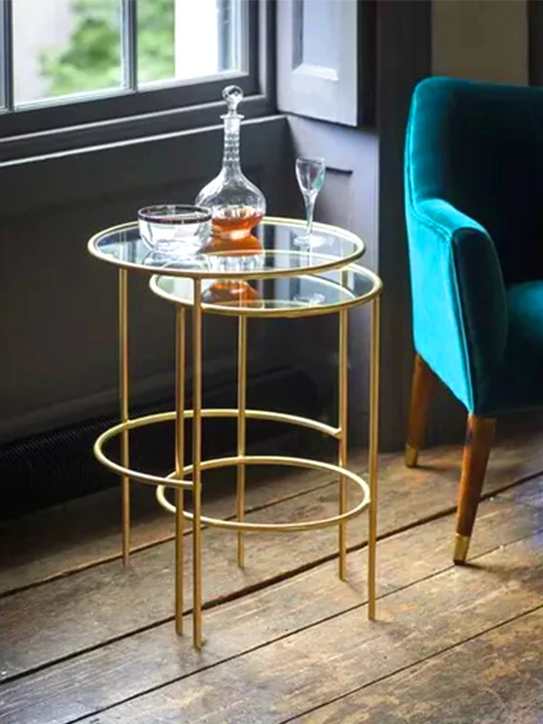 Elysia Gold 2li Zigon Sehpa – Modern ve Zarif Tasarım