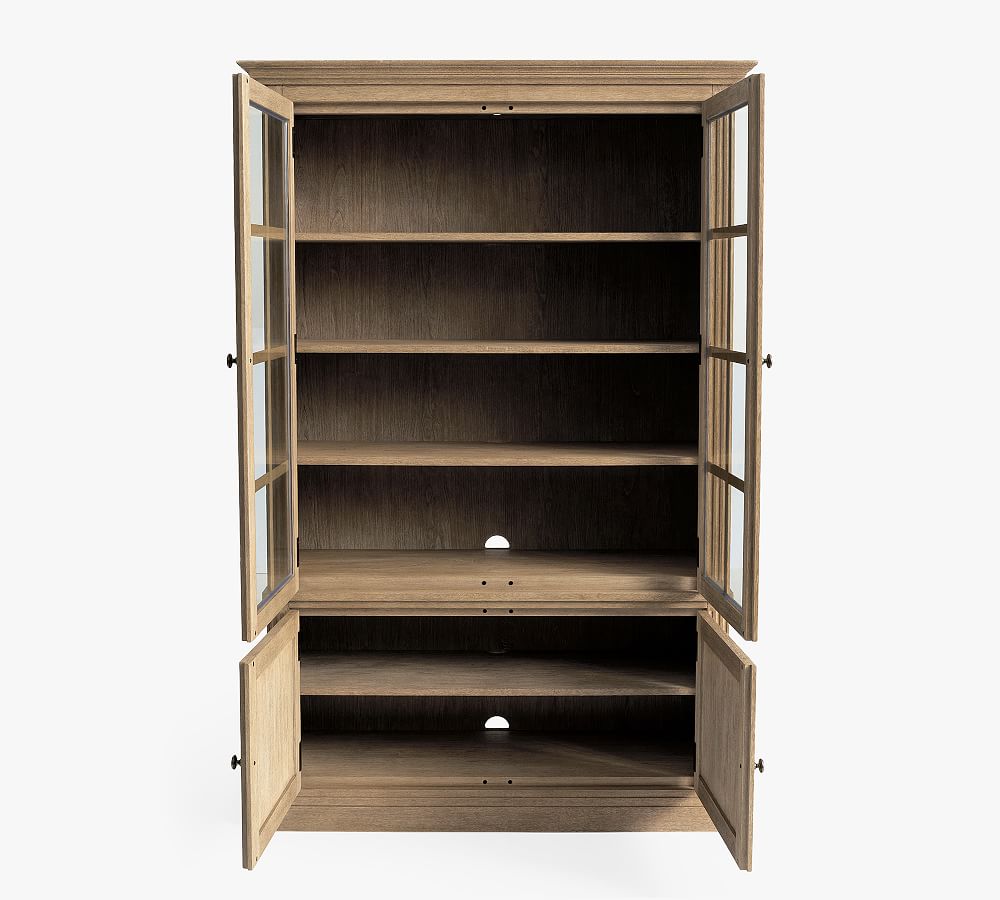 Lunara Camlı Masif Vitrin Dolap