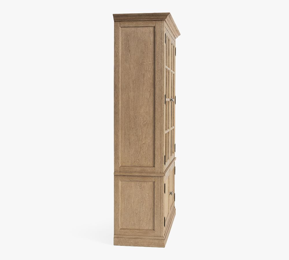 Lunara Camlı Masif Vitrin Dolap