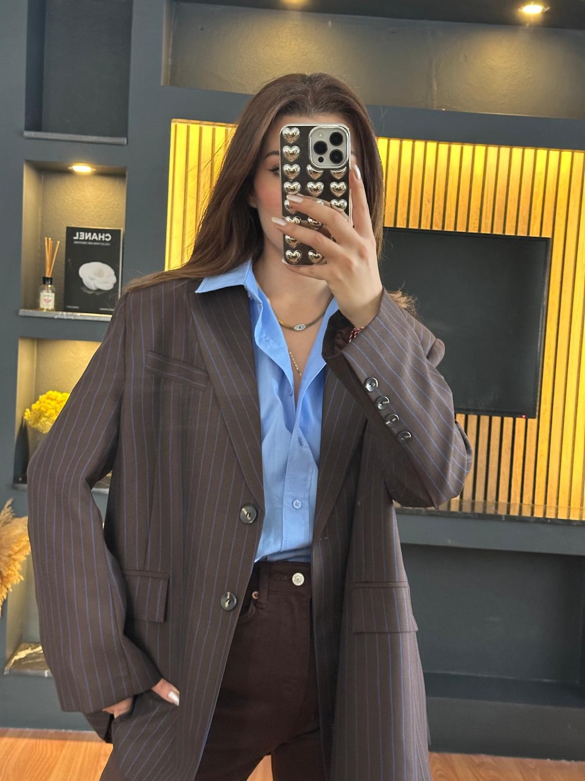 Çizgili Premium Blazer Ceket