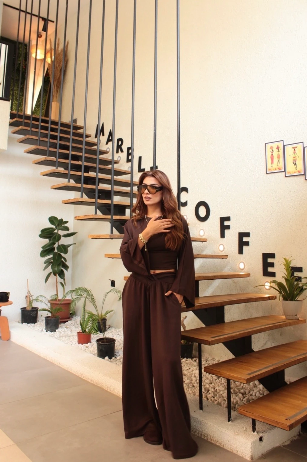 Acı kahve tasarım ikili takım