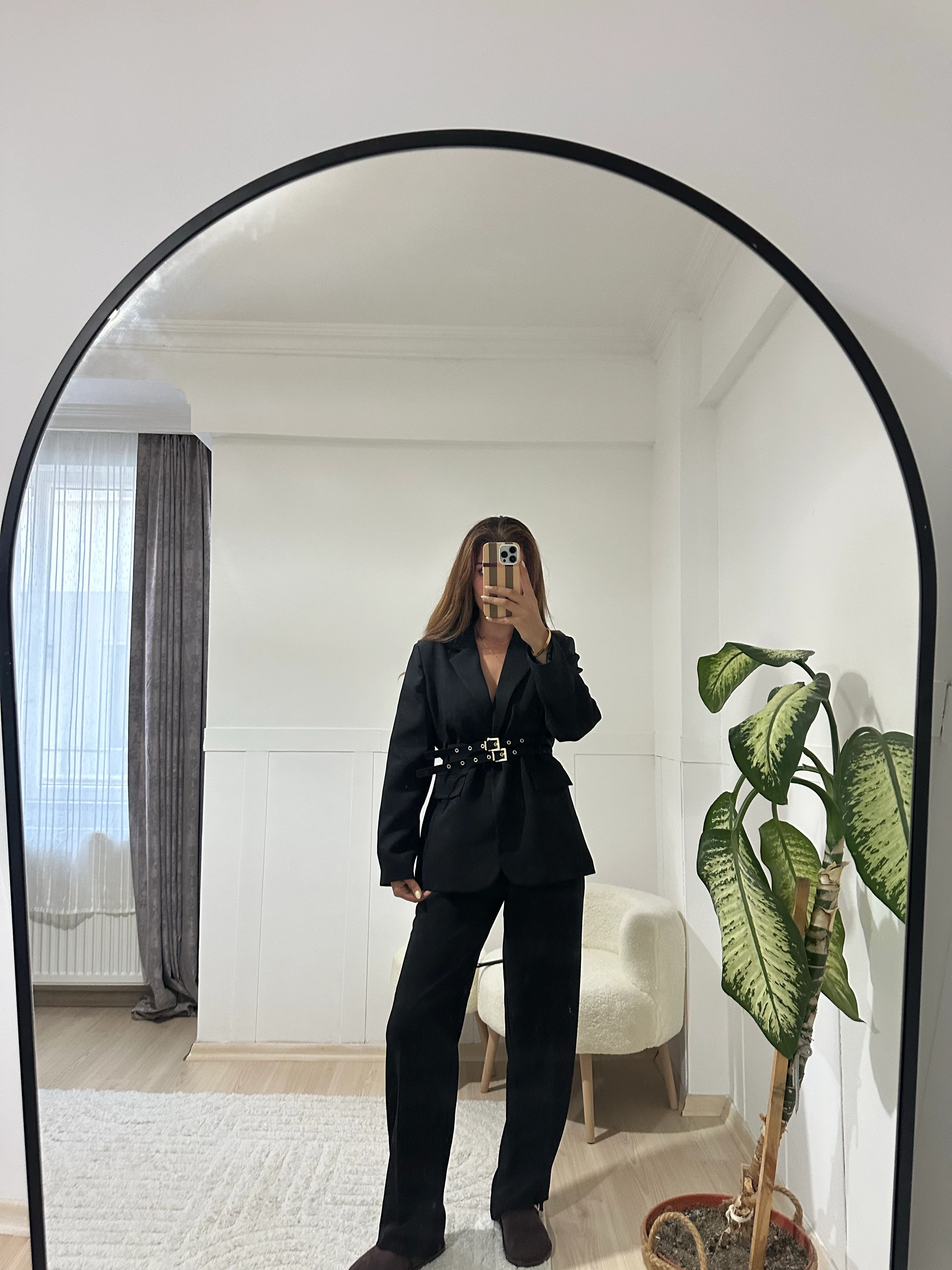 Kemerli blazer ceket