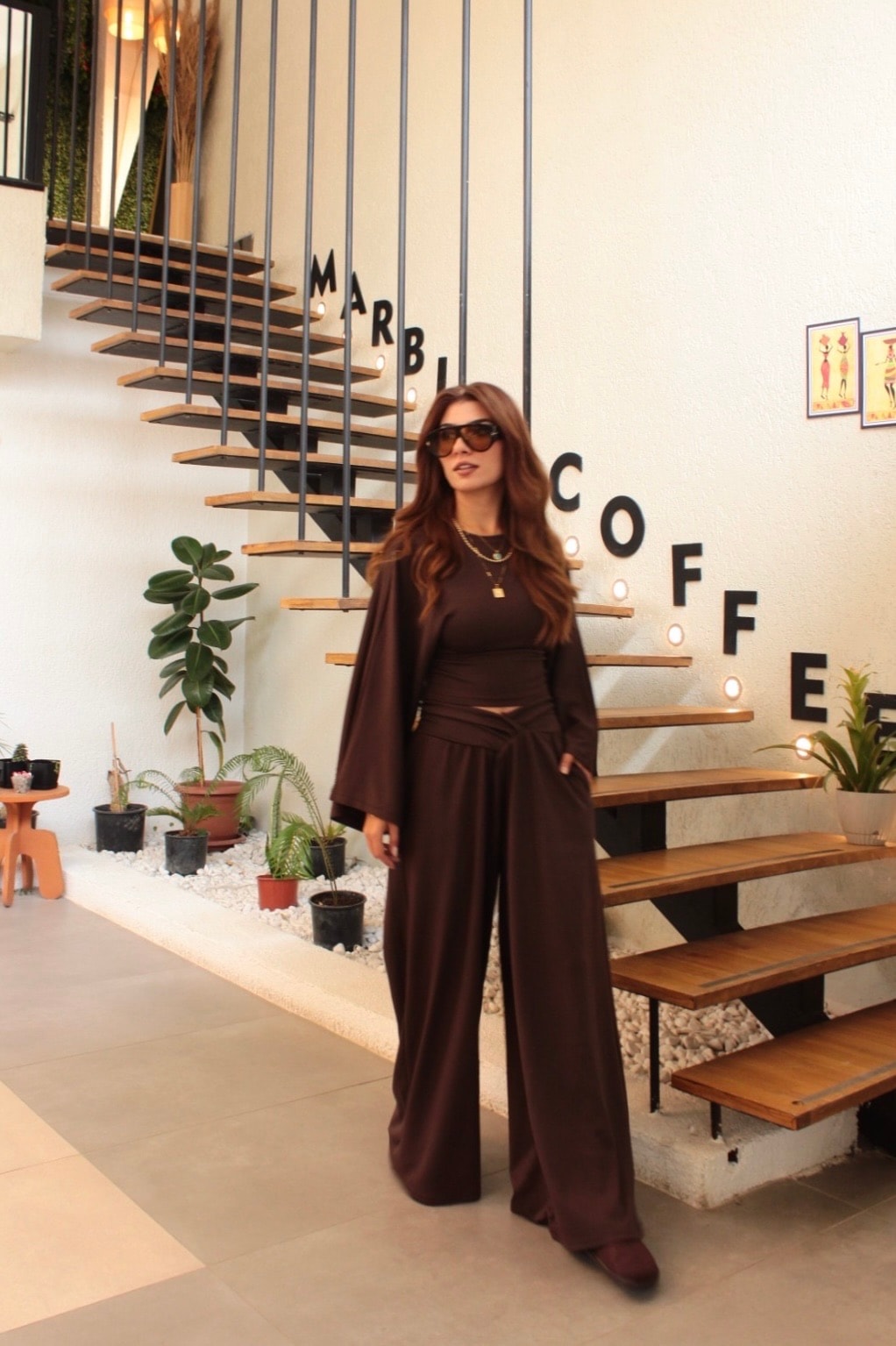 Acı kahve tasarım ikili takım