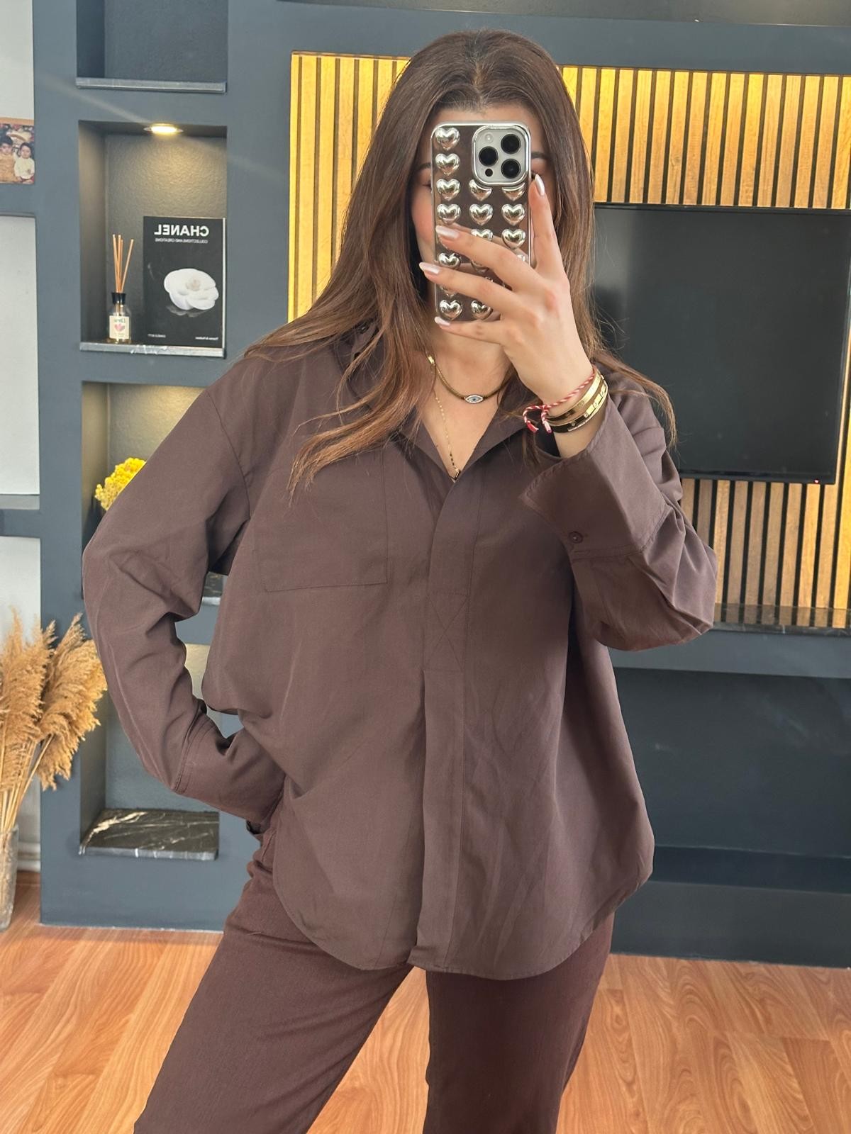 Acı Kahve Oversize Gömlek