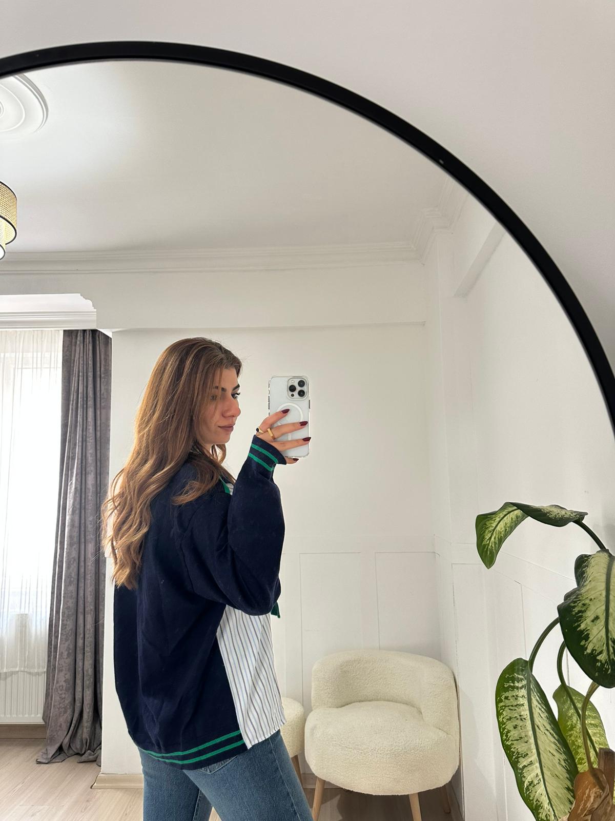 Triko detaylı gömlek