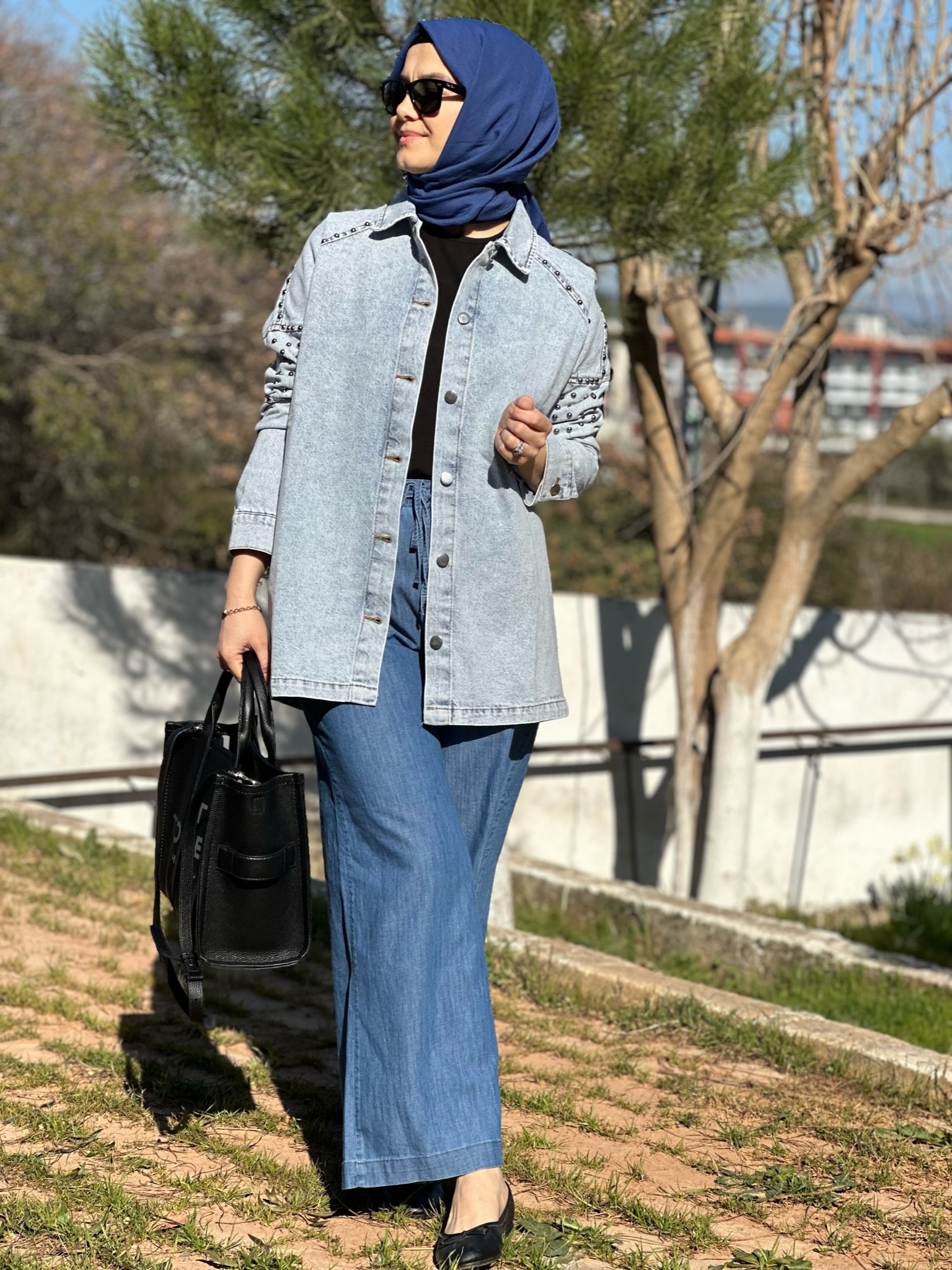 Lastikli Denim Pantolon