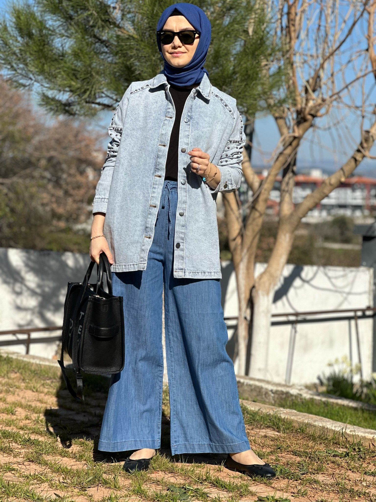 Lastikli Denim Pantolon