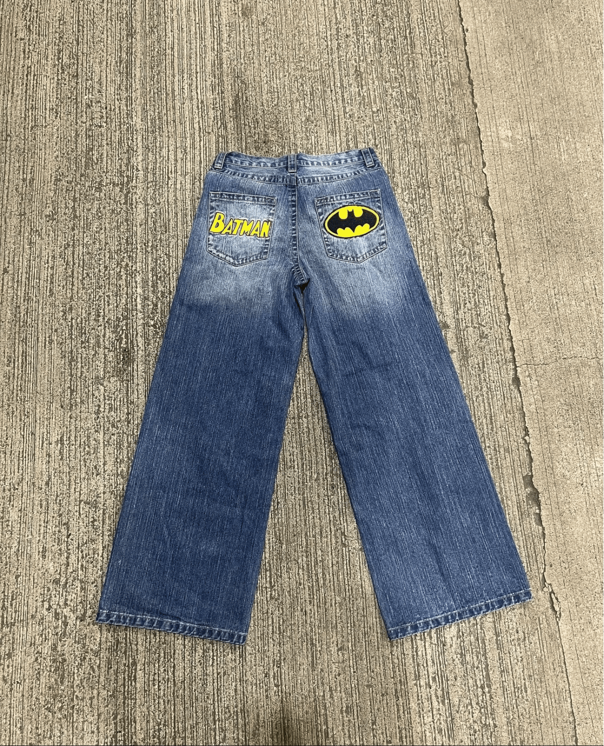 Batman Detail Baggy Washable Jean Pantolon