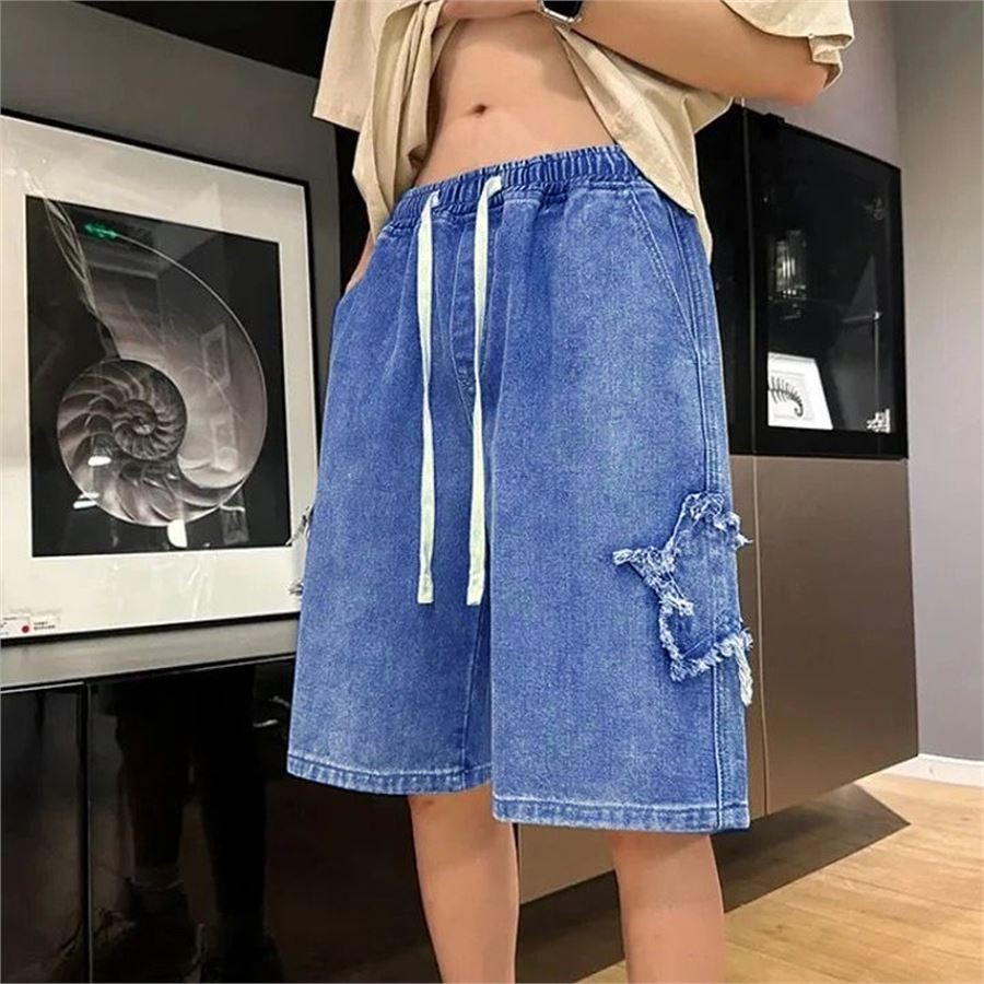 Lacivert Star Streetwear Kot Kısa Şort