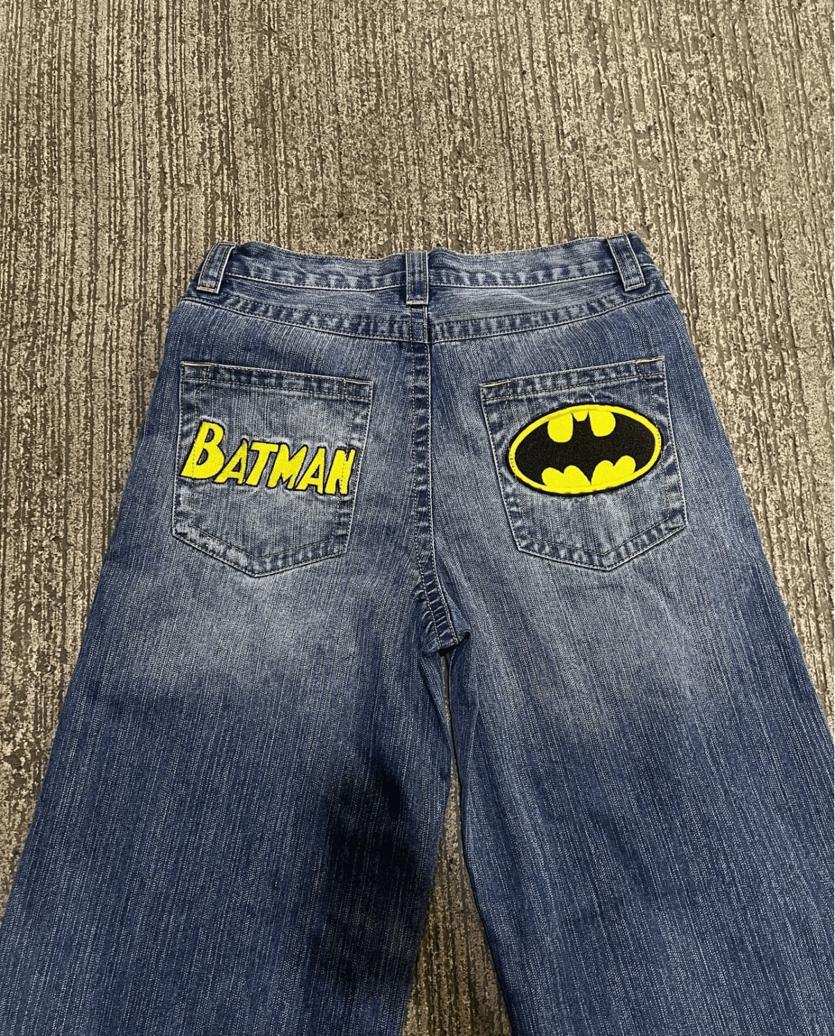 Batman Detail Baggy Washable Jean Pantolon