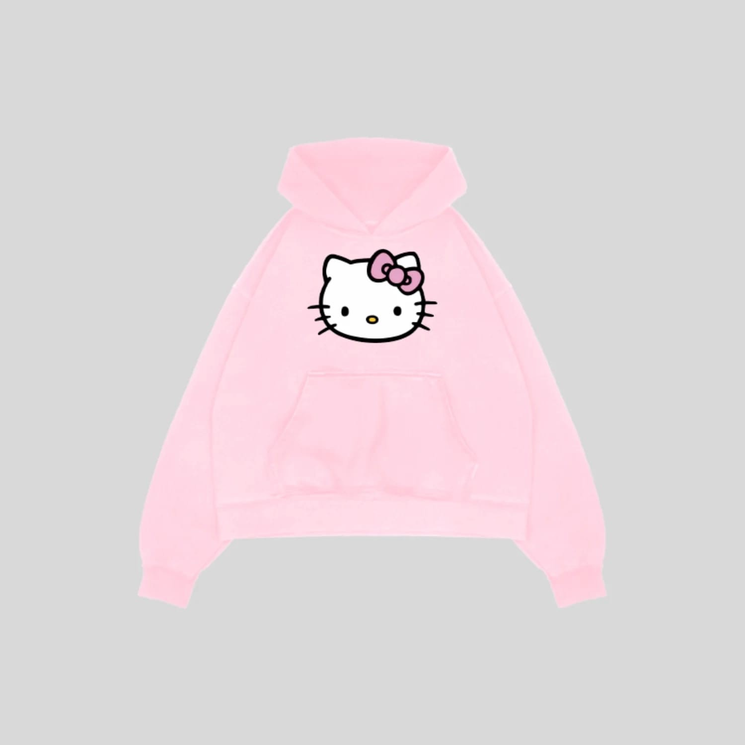 3 İplik Pembe Hello kitty Kapüşonlu Sweatshirt