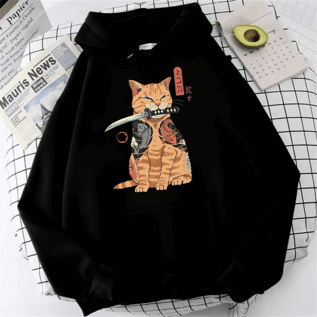  Anime Ninja Cat Oversize Hoodie