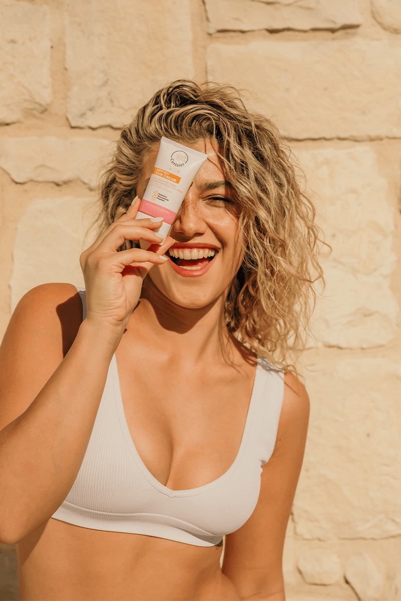 SPF 50+ Tone-Up Pink Sunscreen Face Cream + Cleansing Oil