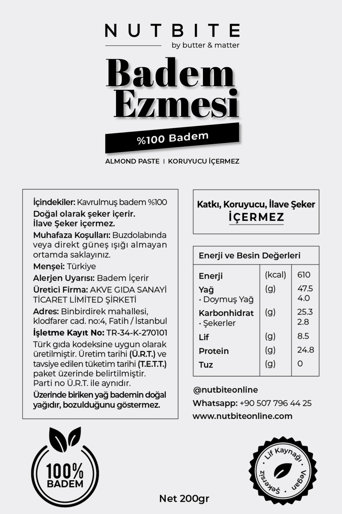 %100 Badem Ezmesi