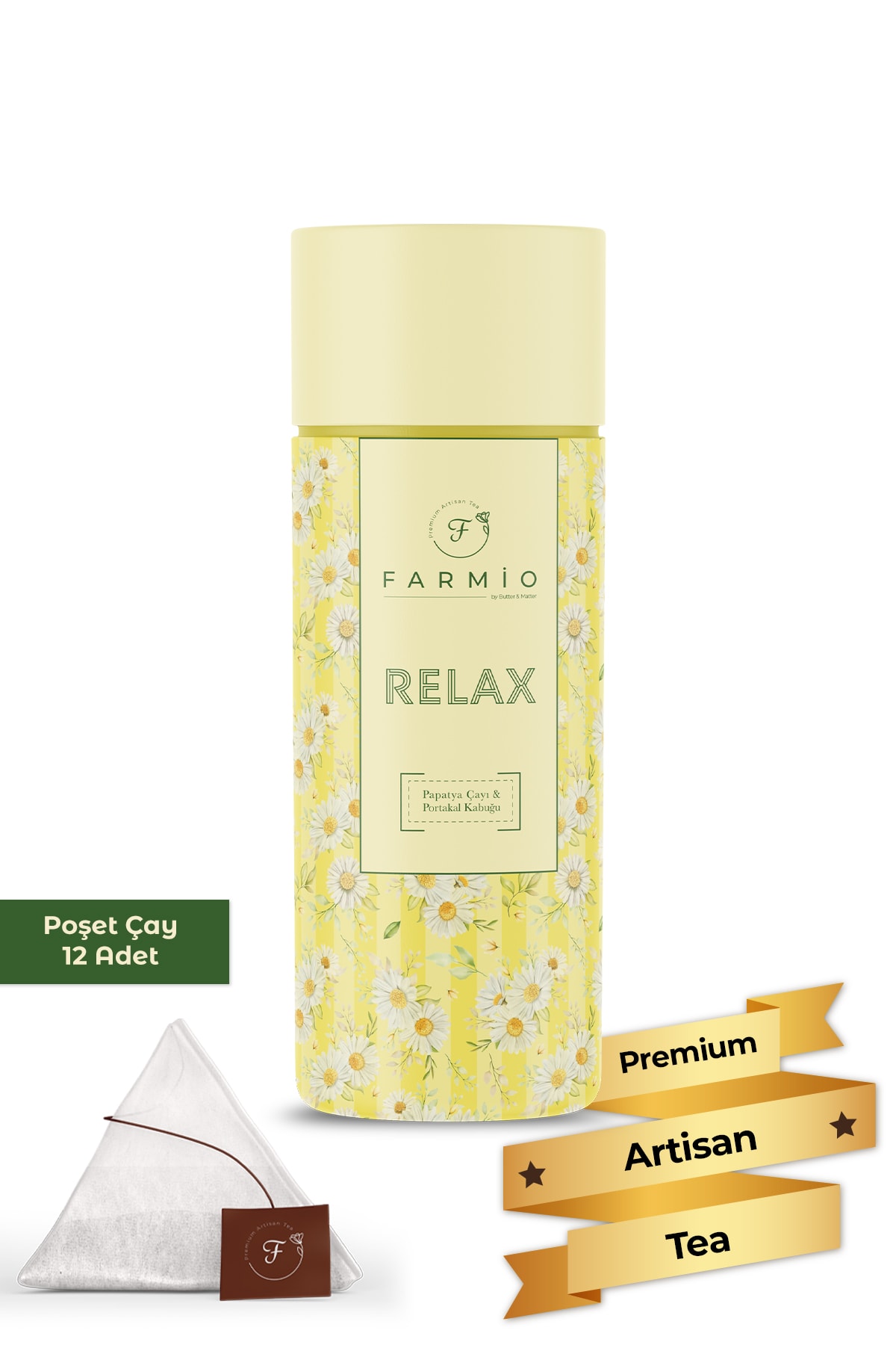 RELAX TEA – Papatya Çayı – 12 poşet – Portakal Kabuğu ve Mayıs Papatyası
