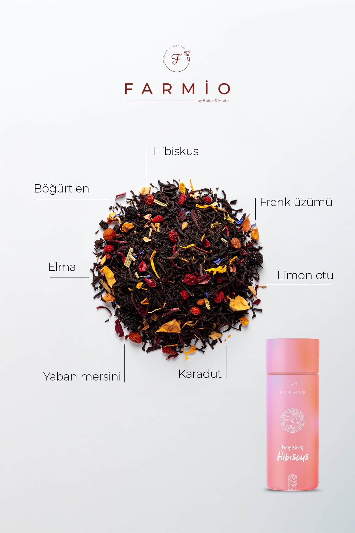 VERY BERRY HIBISKUS – 50gr – Frenk Üzümü, Böğürtlen, Hibiskus