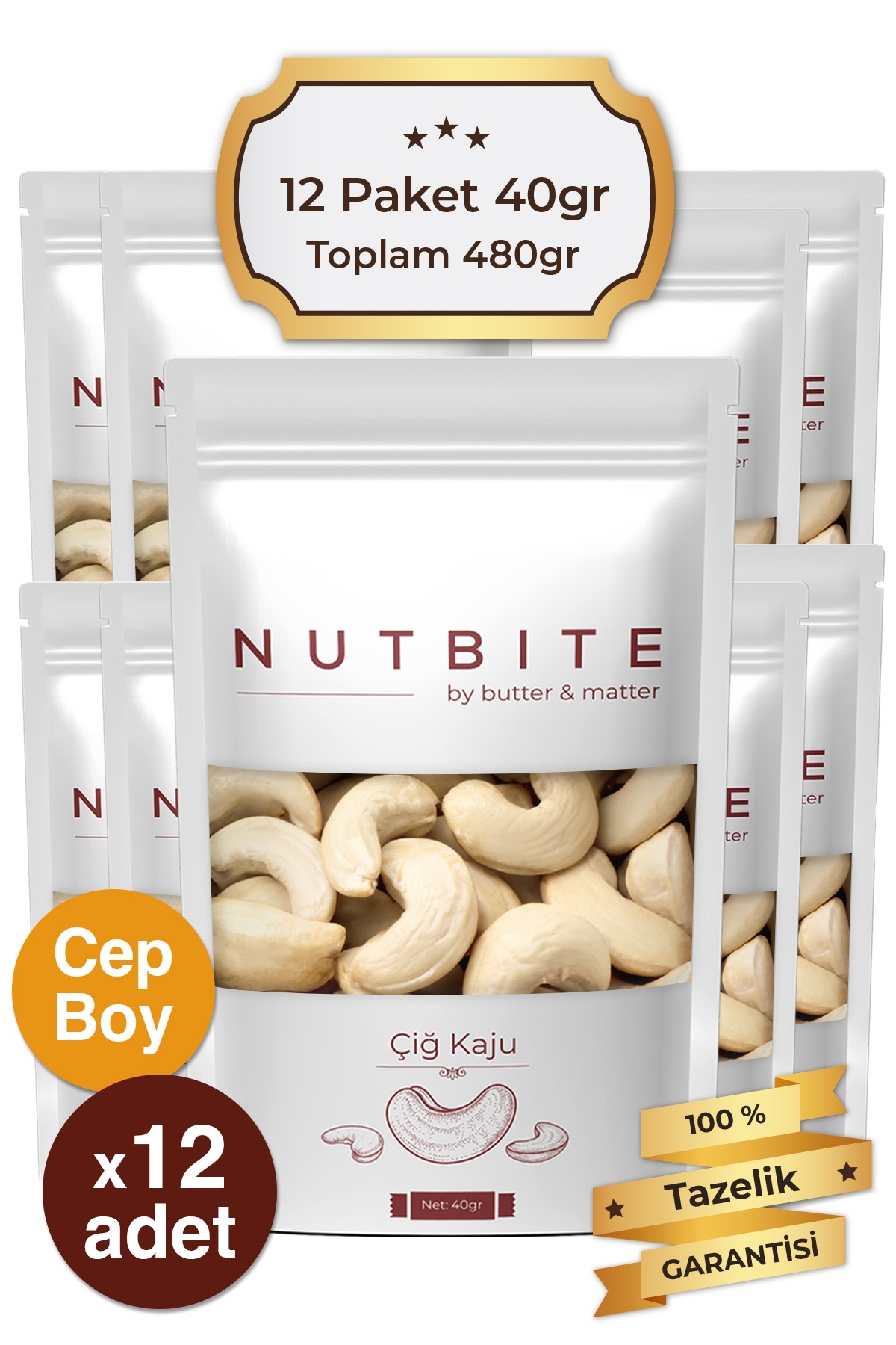 Cep Boy Çiğ Kaju - 12x40gram