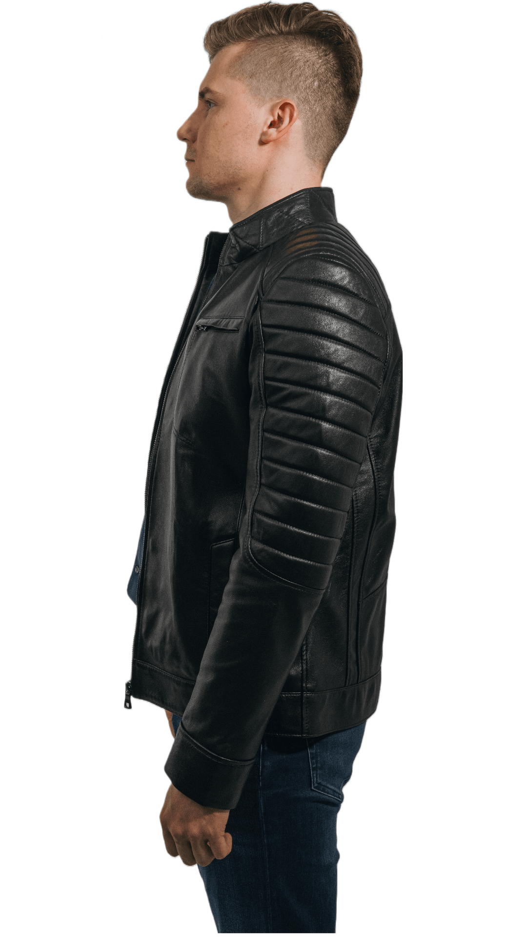 Genuine Lamb Leather Black Jacket for Man Bond