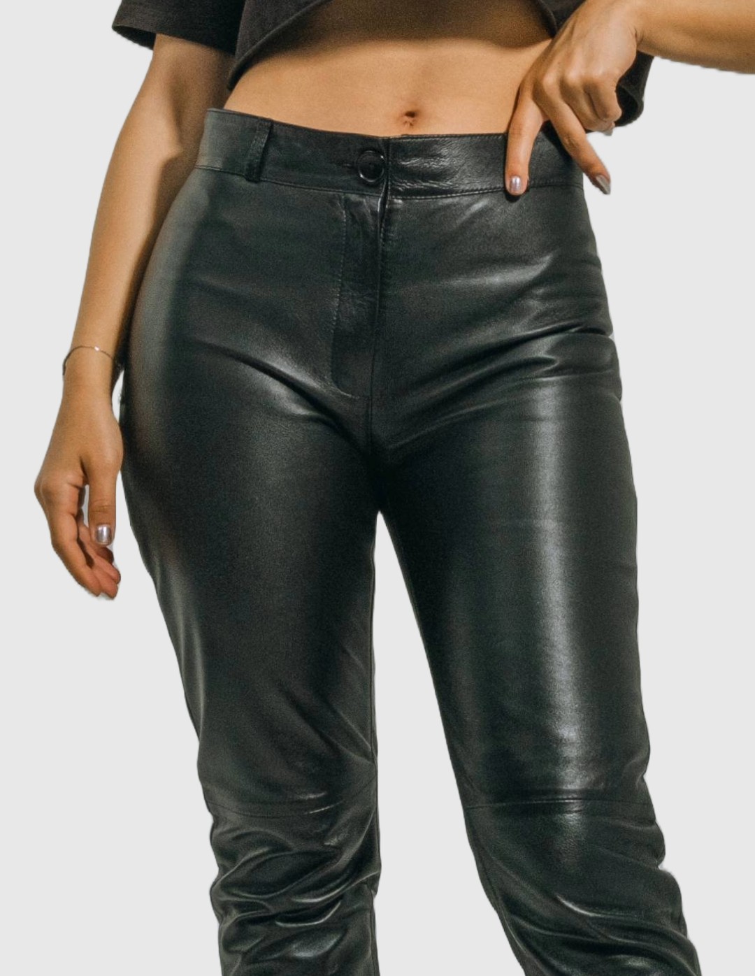 Perfect fit Leather Pants for Women Black Genuine Leather Leggings Adel
