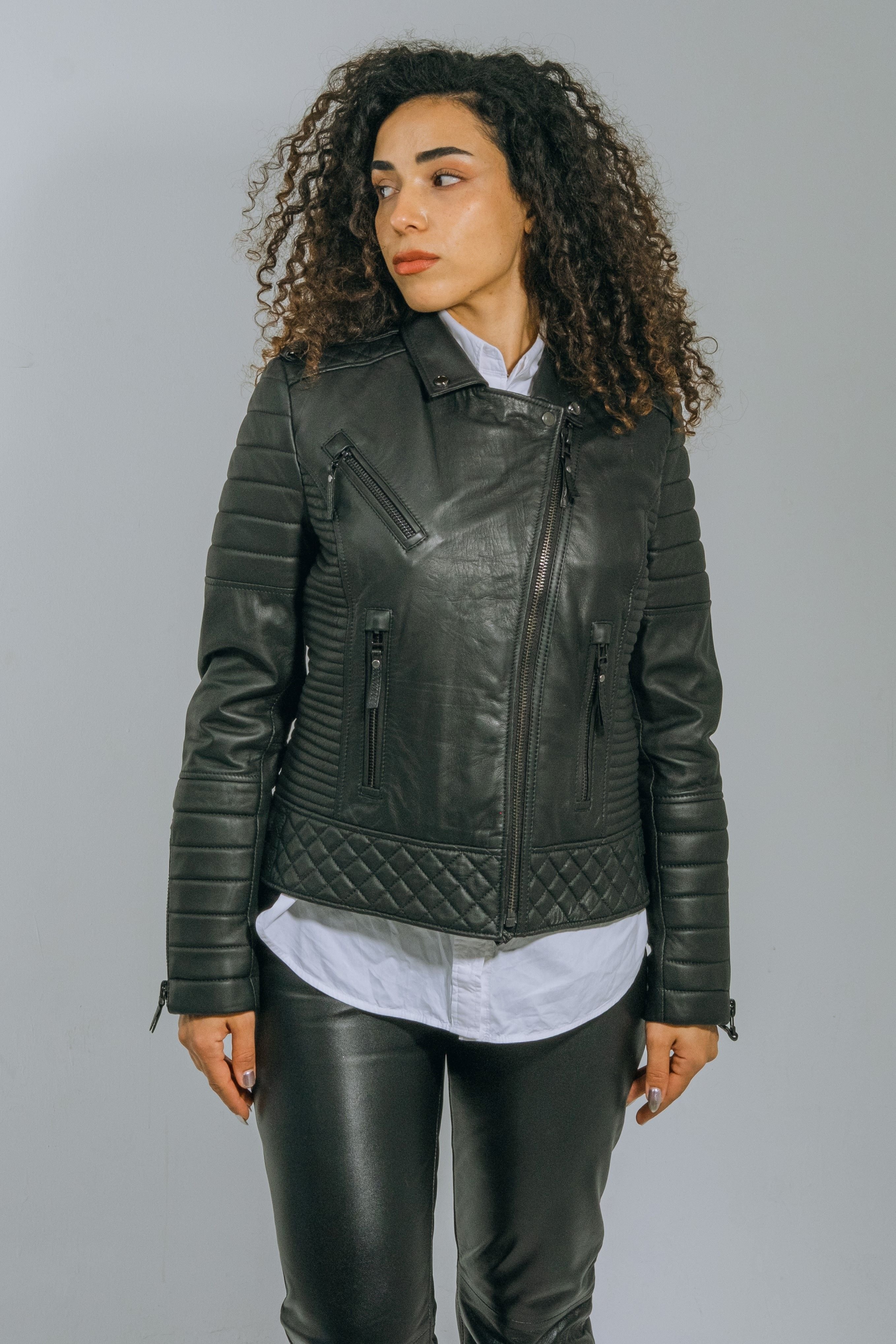 Biker Style Black Genuine Leather Jacket for Women Perfect Gift for Her Get Ready to Ride in Style with Venice