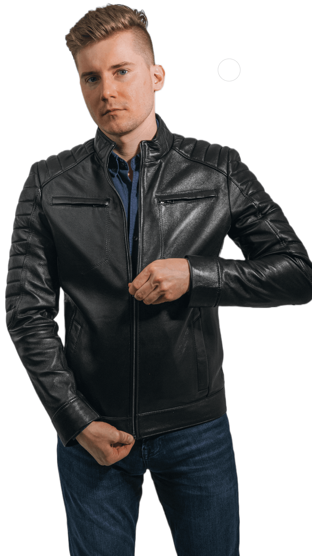 Genuine Lamb Leather Black Jacket for Man Bond