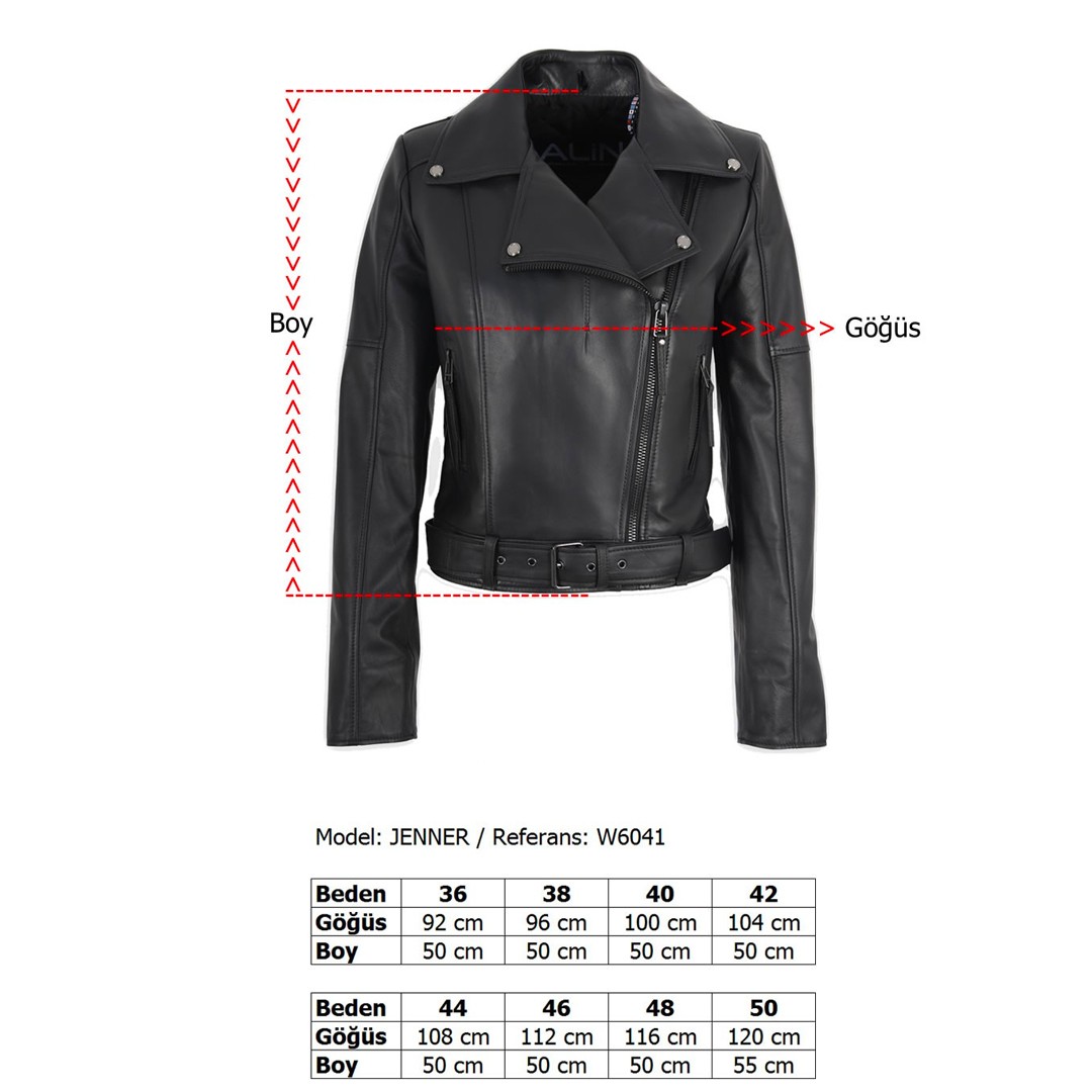 Oversize Style Genuine Lamb Leather Women's Jacket with Belt Special Design Emery