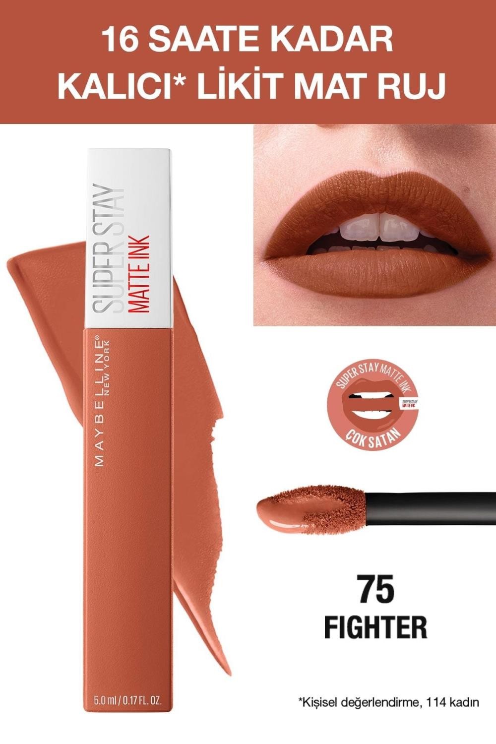 Maybelline New York Likit Mat Ruj - SuperStay Matte Ink Liquid Lipstick 75 Fighter