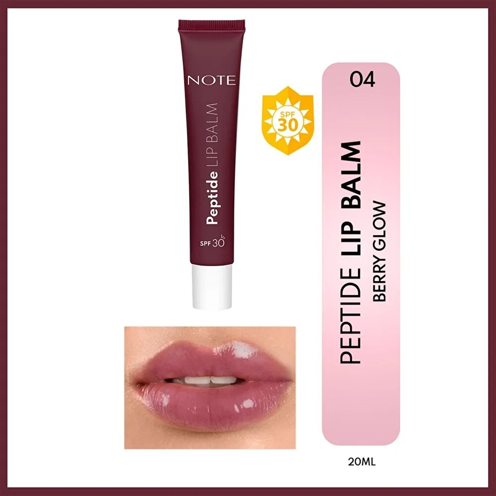 Note Peptide Renkli Lip Balm SPF 30 Nemlendirici ve Parlatıcı 04 Berry Glow Mor