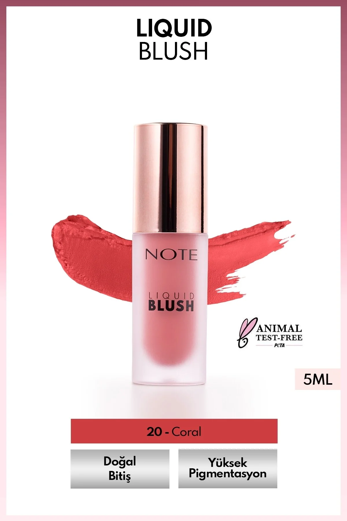 Note Liquid Blush 20 Coral Nemlendirici Etkili Likit Allık