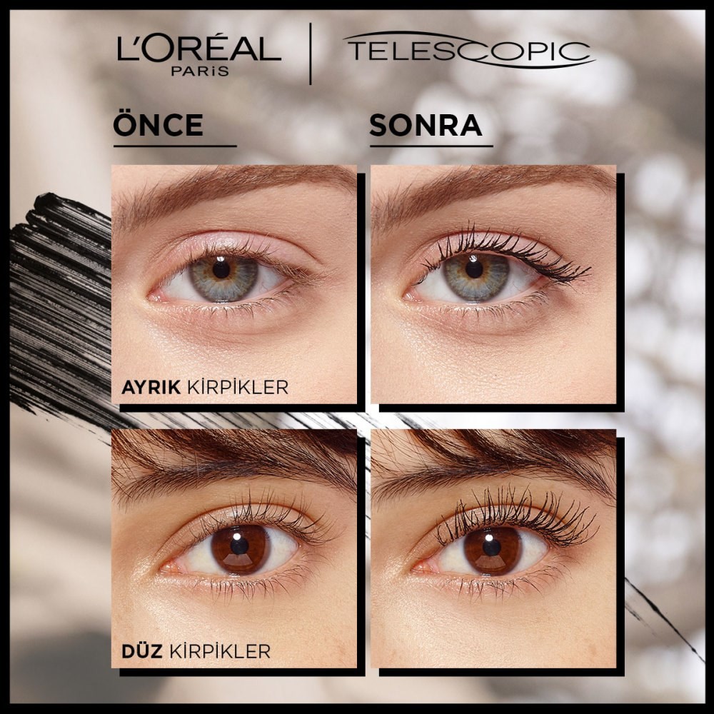 Loreal Paris Telescopic Carbon Black Maskara - Siyah