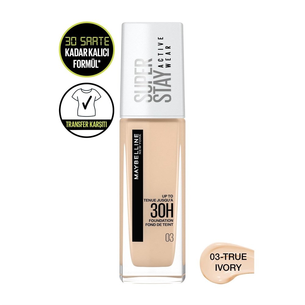 Maybelline New York Mat Fondöten Superstay Photofix Foundation 03 True Ivory