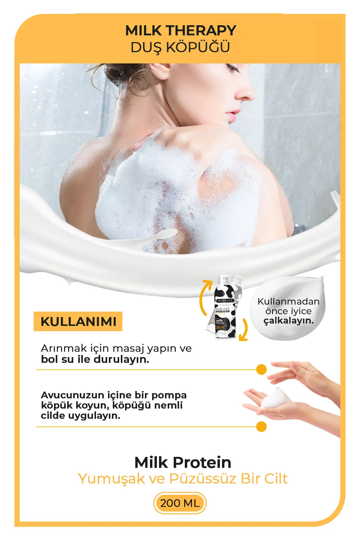 Morfose Milk Therapy Vücut Duş Köpüğü 200 ml
