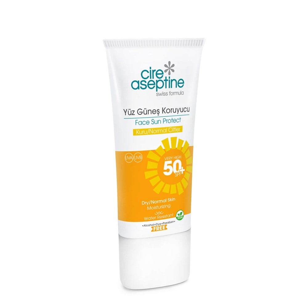 Cire Aseptine Yüz Güneş Koruyucu Krem Kuru ve Normal Ciltler + 50Spf 50 ml