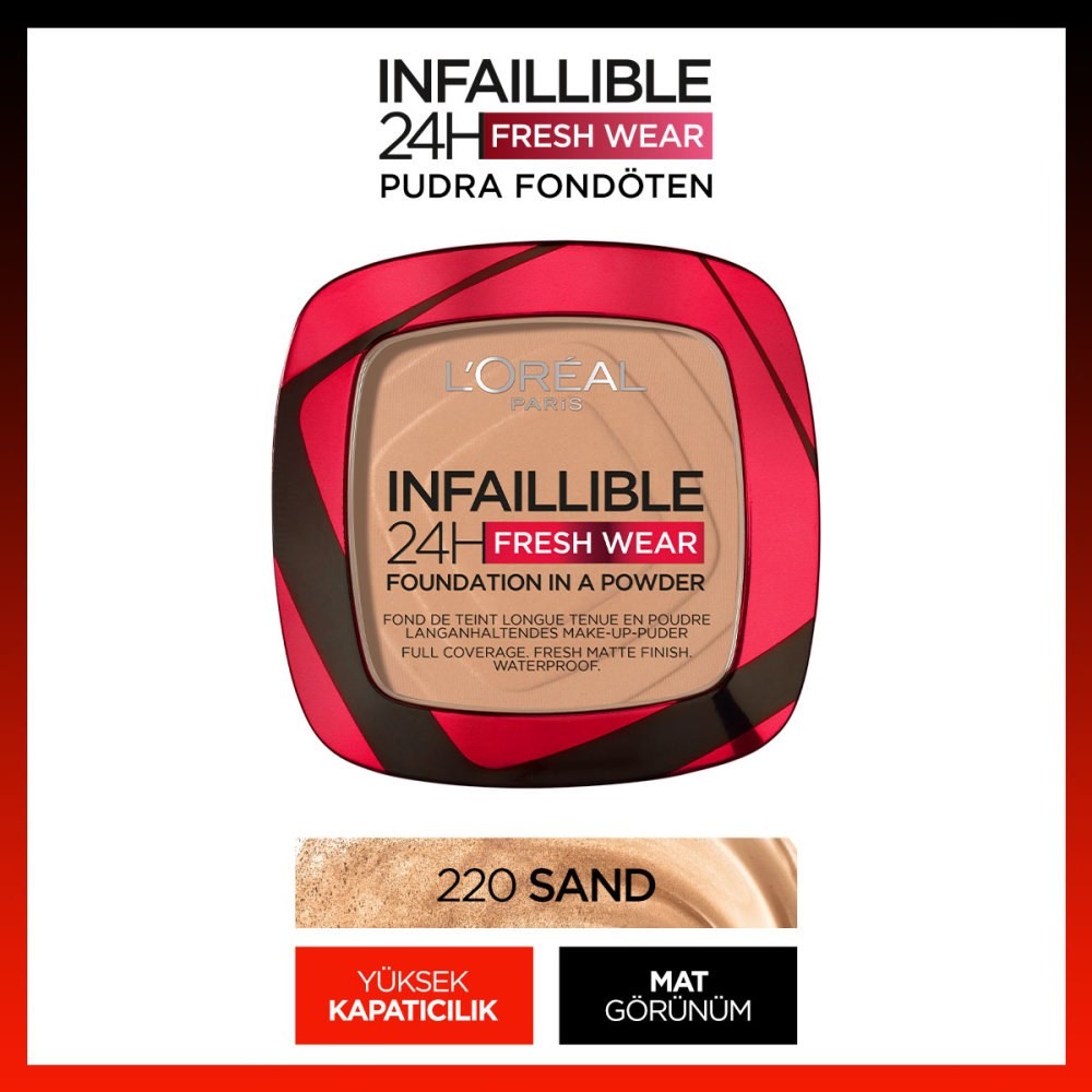 Loreal Infaillible Pudra Fondöten 24H Fresh Wear 220 Sand