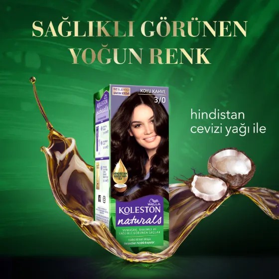 Wella Koleston Naturals Saç Boyası 3/0 Koyu Kahve