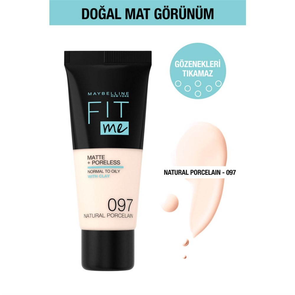 Maybelline New YorkFondöten Fit Me Matte+Poreless - 97 Natural Porcelain 30 ml